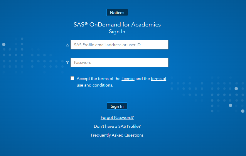 SAS profile login