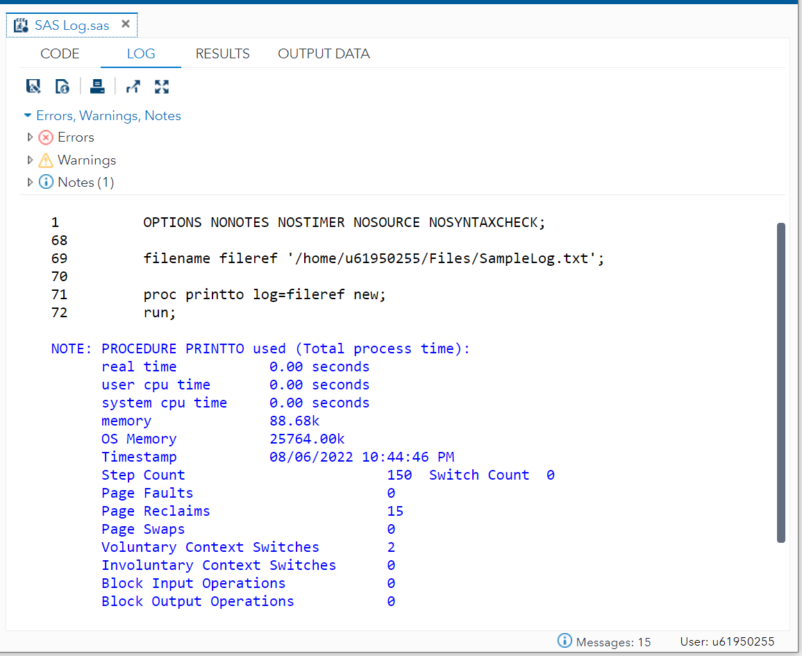 How To Save SAS Log File PROC PRINTTO Procedure Learn SAS Code