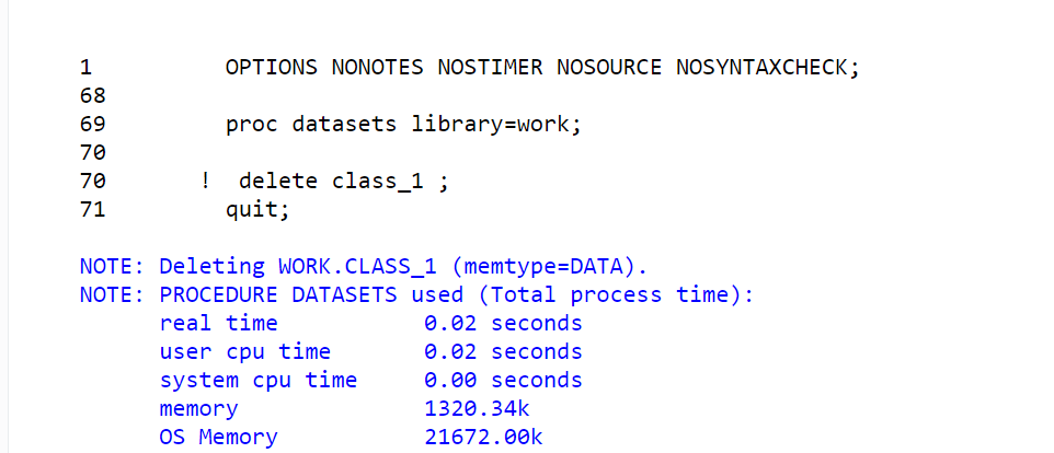 Delete data set using PROC DATASETS