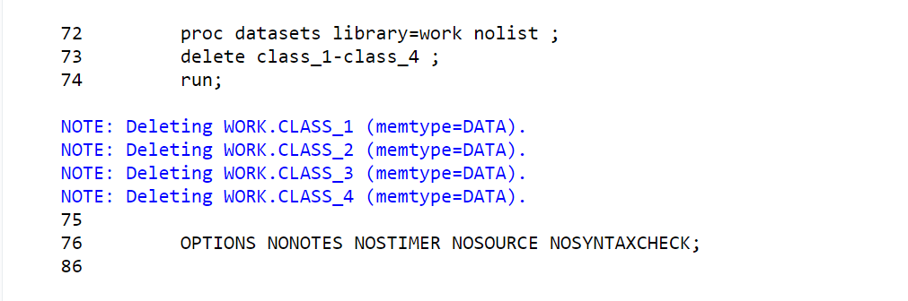 Deleting multiple datasets using name range