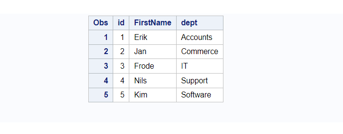 SAS Data set using datalines