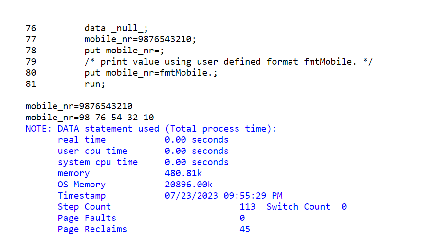 Create User Defined Formats using PICTURE format