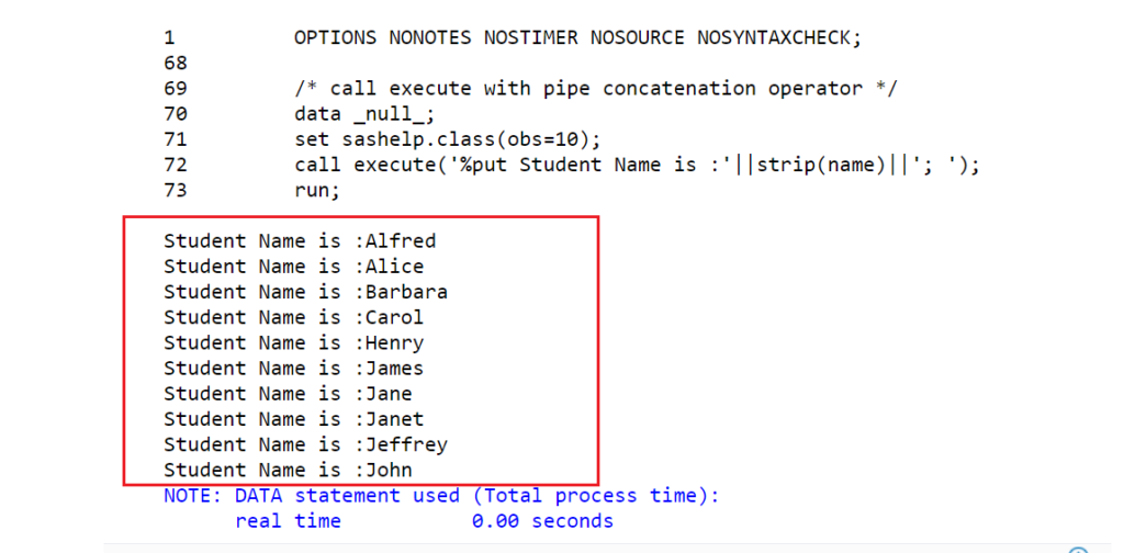 Call execute with argument string expression