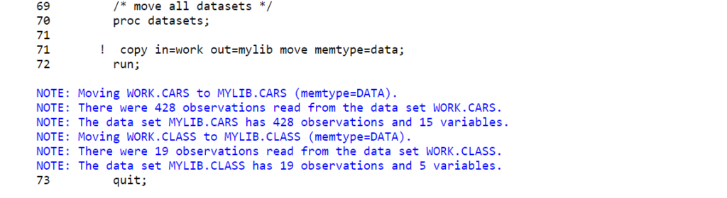 move all sas datasets from one library to another