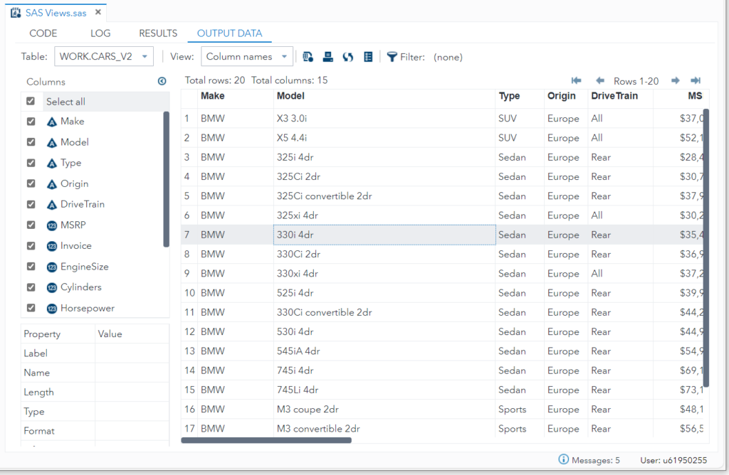 How To Create SAS PROC SQL View