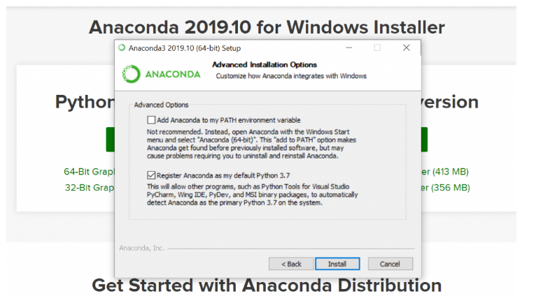 Download and Install Python Anaconda step 2