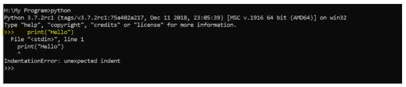 Indentation in python script error