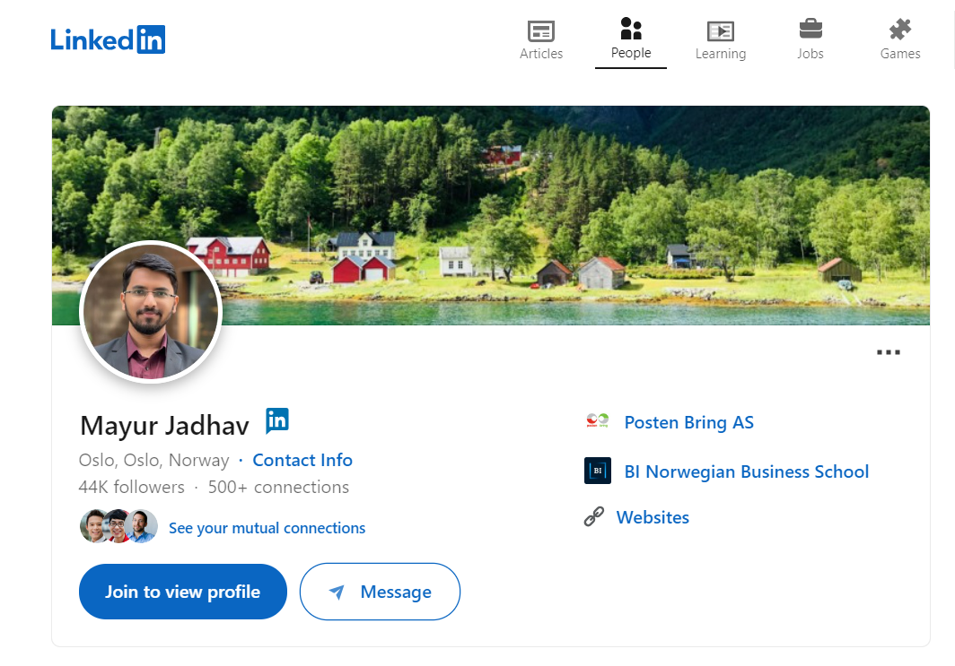 Mayur Jadhav LinkedIn profile Story