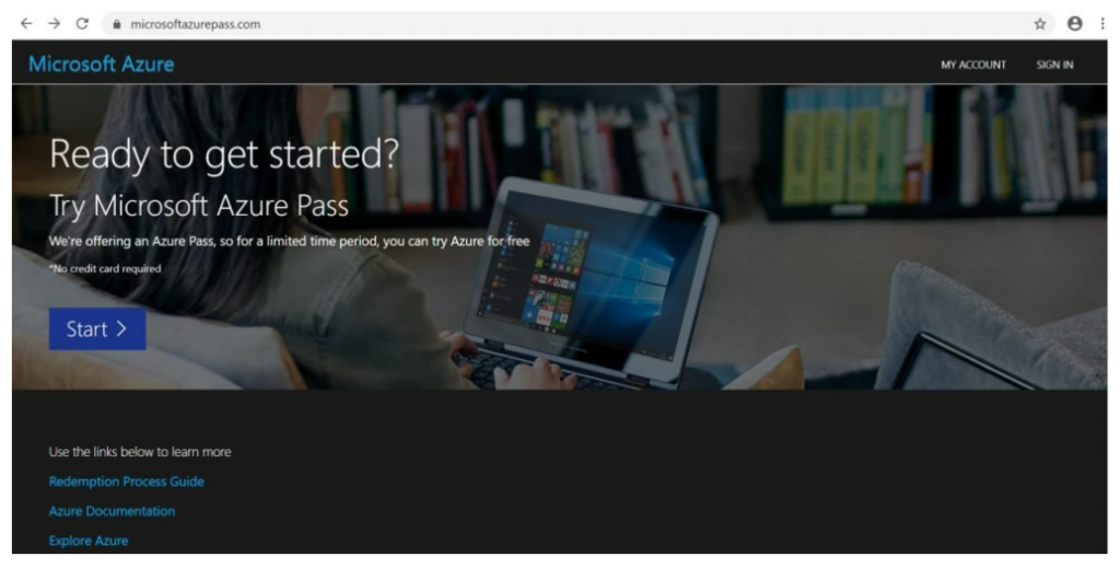 Microsoft Azure Pass portal