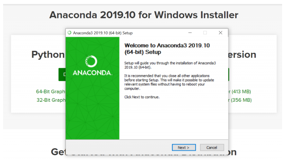 Python Anaconda Installation setup