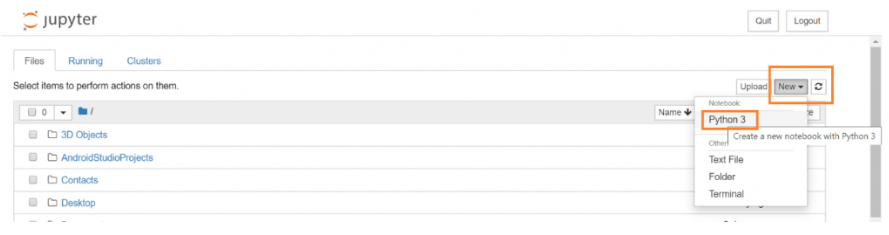 Python Jupyter new notebook
