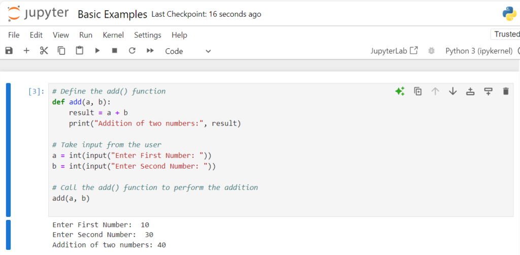 Python function - adding two numbers