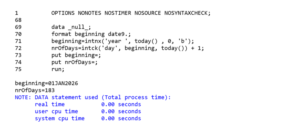 calculate no of days example 1